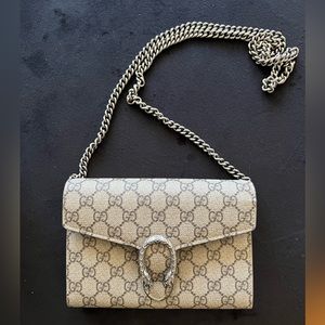 Gucci Beige GG Dionysus Wallet Chain Bag